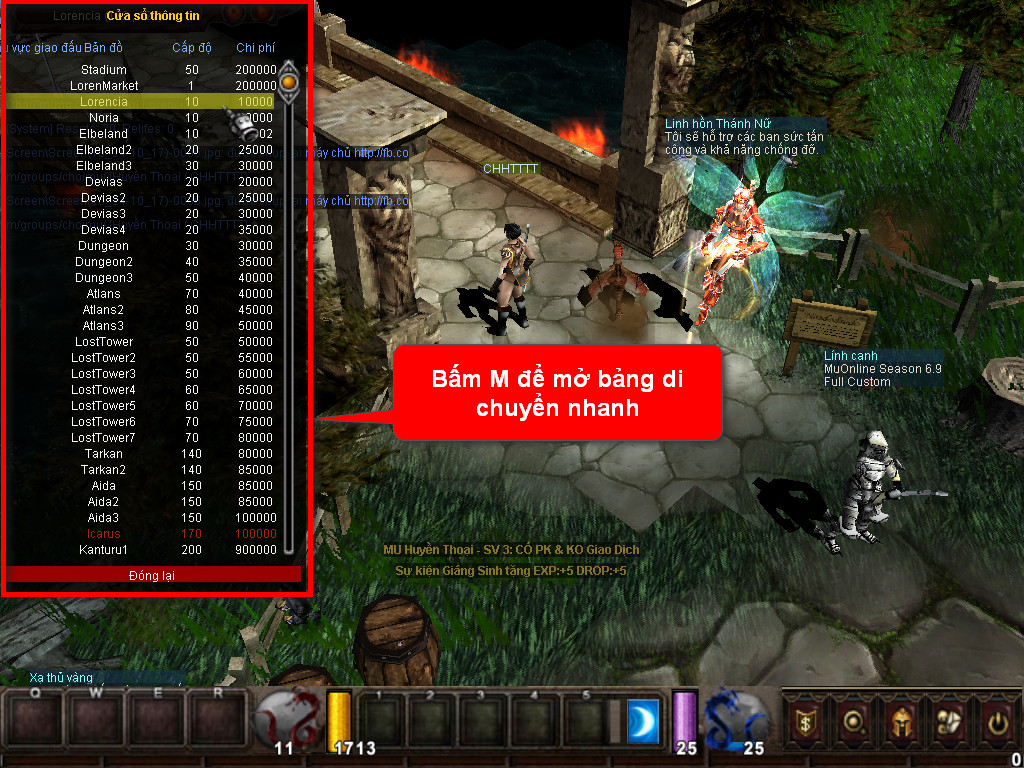 Chức năng chính của Game MU Hắc Long